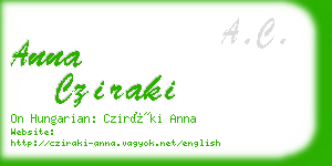 anna cziraki business card